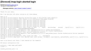 [Dovecot] imap-login aborted login