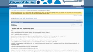 Dovecot imap login authentication failled - DirectAdmin Forums