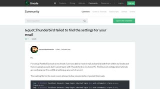 quot;Thunderbird failed to find the settings for your email - Linode