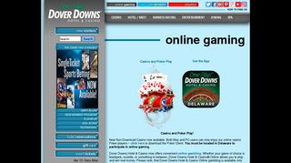 Online Gaming - Dover Downs Hotel & Casino