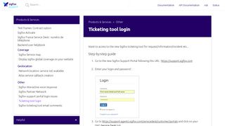 Ticketing tool login | Sigfox Resources - Sigfox Support