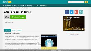 Admin Panel Finder 2.1 Free Download