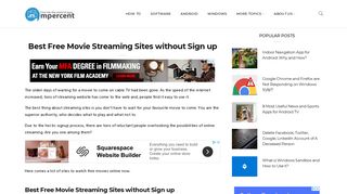 Best Free Movie Streaming Sites without Sign up - Ampercent