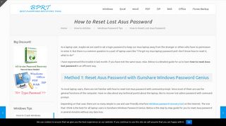 How to Reset Forgotten Windows Password on Asus Laptop