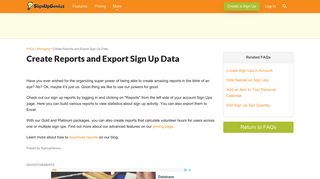 Create Reports and Export Sign Up Data - Sign Up Genius