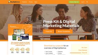 SignUpGenius Press Kit and Marketing Materials