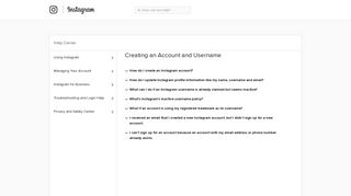 Creating an Account & Username | Instagram Help Center