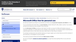 Microsoft Office for home use - FREE - University of Liverpool