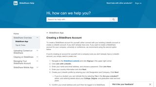 Creating a SlideShare Account | SlideShare Help - LinkedIn