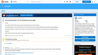 Download Docker-CE for Windows w/out login : docker - Reddit