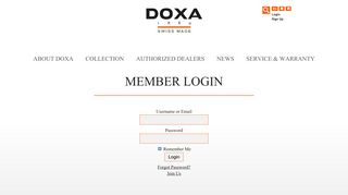 Member Login – Official DOXA (Asia) Website