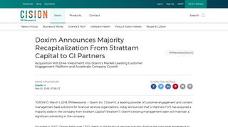 Doxim Announces Majority Recapitalization From Strattam Capital to ...
