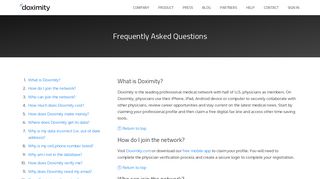 Doximity FAQ