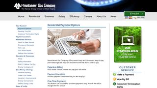 Mountaineer Gas Company :: Residential Payment Options