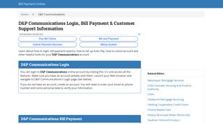D&P Communications Login, Bill Payment & Customer Support ...