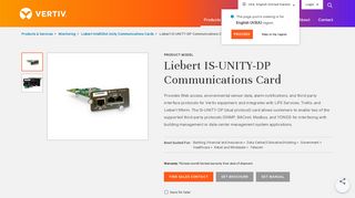 Libert IS-UNITY-DP Communication Cards | Vertiv Monitoring