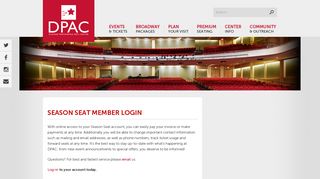 SEASON SEAT MEMBER LOGIN | DPAC Official Site