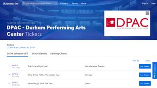 DPAC - Durham Performing Arts Center - Durham | Tickets, Schedule ...