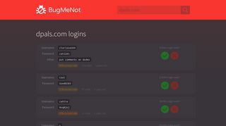 dpals.com passwords - BugMeNot