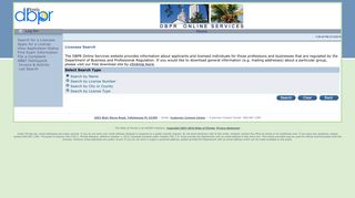 Licensing Portal - License Search - DBPR