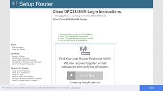 How to Login to the Cisco DPC3848VM - SetupRouter