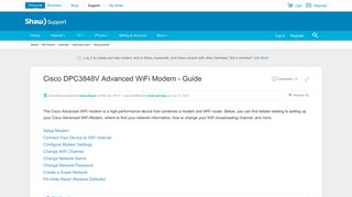 Cisco DPC3848V Advanced WiFi Modem - Guide | Shaw Support