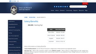 Salary/Benefits - Dallas Police Department