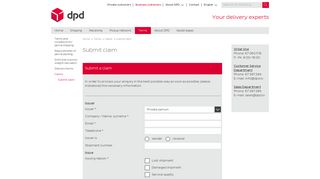 Submit claim - Dpd