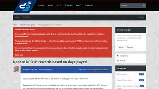 Update DPD 4* rewards based on days-played — D3 Go! Forums
