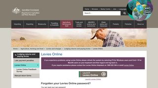 Levies Online - Department of Agriculture and Water Resources