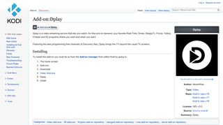 Add-on:Dplay - Official Kodi Wiki