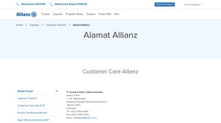 Alamat Allianz | Customer Service : Layanan Allianz Indonesia