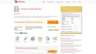 Manulife Dplk - Fill Online, Printable, Fillable, Blank | PDFfiller