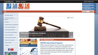 DPOR : Virginia Department of Professional and Occupational ...