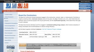 Board for Contractors - DPOR : Contractors