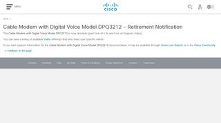 Cable Modem with Digital Voice Model DPQ3212 - Retirement ... - Cisco