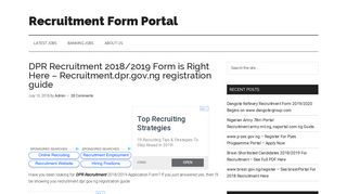 DPR Recruitment 2018/2019 Form is Right Here - Recruitment.dpr.gov ...