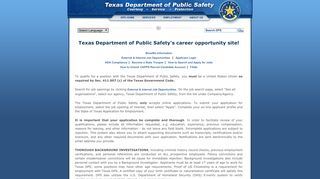 TxDPS - Employment - Texas DPS - Texas.gov