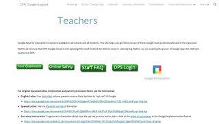 DPS Google Support - Teachers