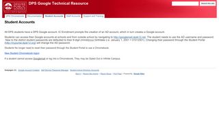 Student Accounts - DPS Google Technical Resource - Google Sites