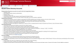 Student Active Directory Accounts - DPS Google Technical Resource