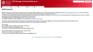 Staff Accounts - DPS Google Technical Resource - Google Sites