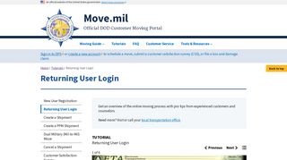 Returning User Login | Move.mil