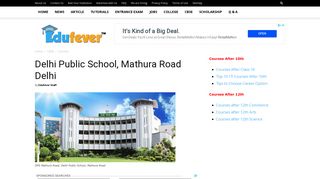 Delhi Public School, Mathura Road: Admission, Fees, Academic, Review