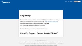 Login Help - PepsiCo