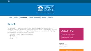 Payroll | Financial Services - from Denver Public Schools