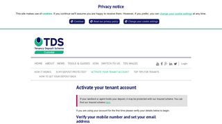 Activate your tenant account - TDS Custodial