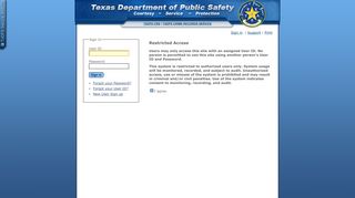Texas Department of Public Safety - DPS Secure Website