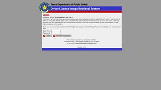 TXDPS Driver License Image Retrieval - Login