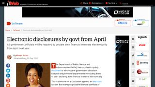 Electronic disclosures by govt from April | ITWeb